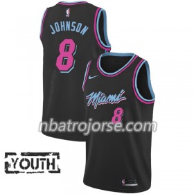 Barn Miami Heat Tröja Tyler Johnson 8 2018-19 Nike City Edition Svart Swingman